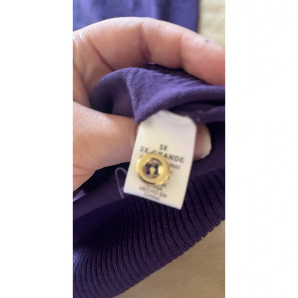 Zenana Outfitters Long Sleeve Crewneck Pullover Sweater Purple‎ 3X Plus Size